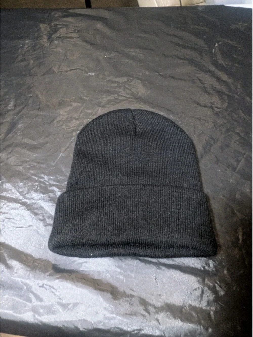 Nirvana Gray Beanie Hat Yellow Text Smiley Grunge Rock Band Merch Knit Cap